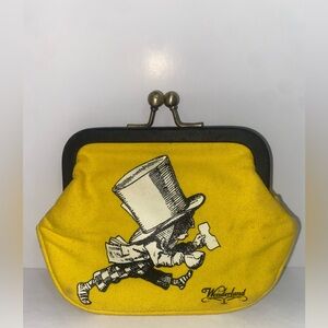 Alice in Wonderland Mad Hatter coin clutch change purse bag